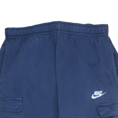 Nike Men's Blue Cargo Fleece Jogger Trousers Size M