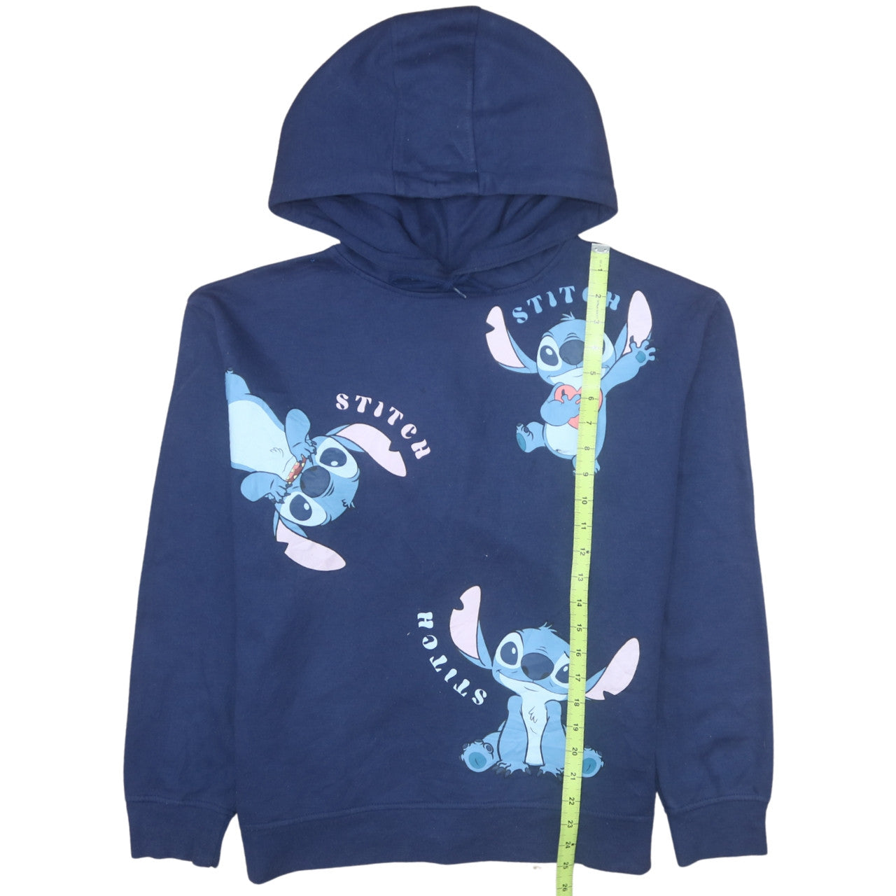 Disney Women's Blue Stitch Hoodie Medium 12/14 Pullover Sweatshirt