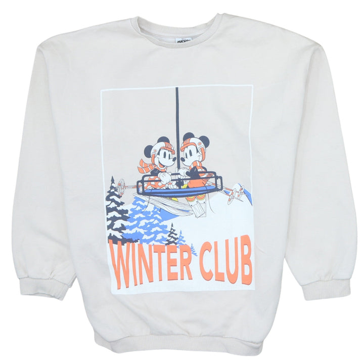 George Girls Beige Mickey & Friends Winter Club Pullover Sweatshirt 12-13 Years