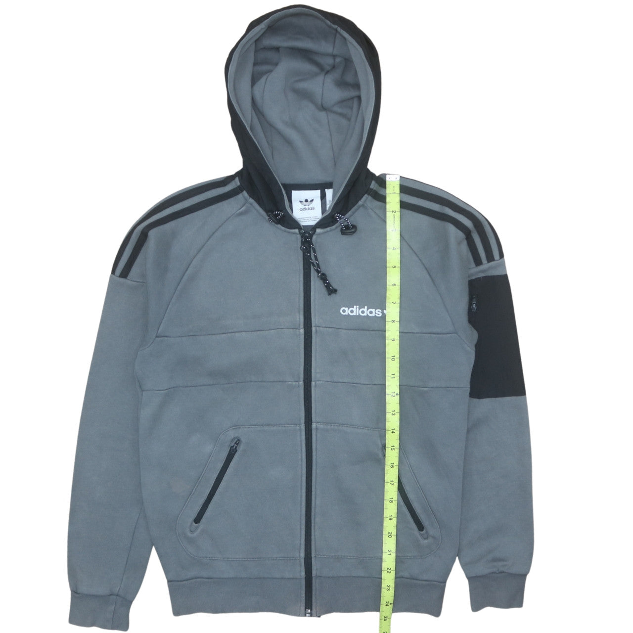 Adidas Men’s Grey Full Zip Hoodie XS Regular Fit Sportswear