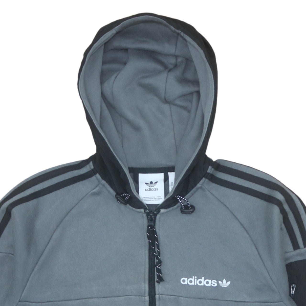 Adidas Men’s Grey Full Zip Hoodie XS Regular Fit Sportswear