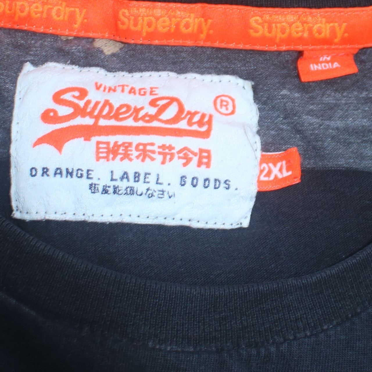 Superdry Men's Grey Striped Crew Neck Cotton T-Shirt 2XL