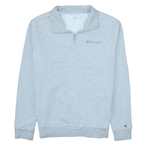 Champion Men's Grey 1/4 Zip Sweatshirt M Regular Fit