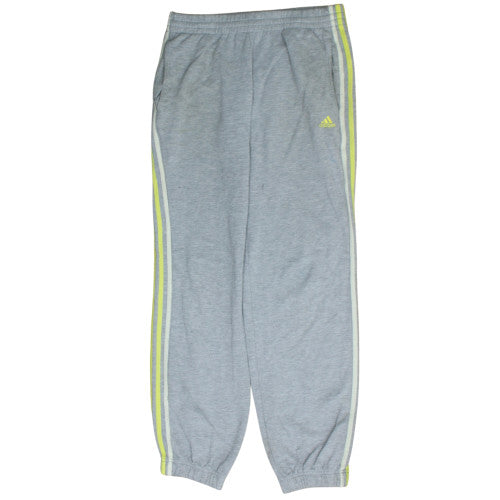 Adidas Boys Grey Jogger Sweatpants 15-16 Years Elastic Waist Side Stripe
