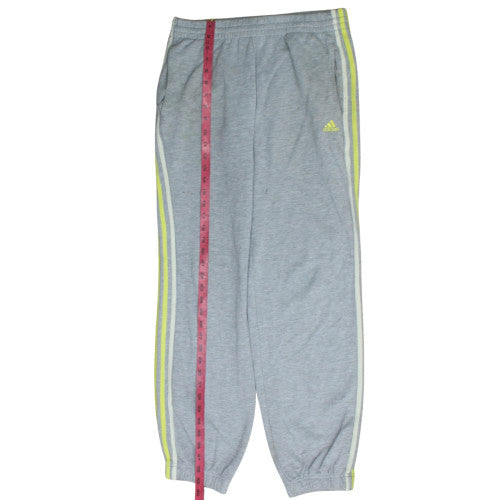Adidas Boys Grey Jogger Sweatpants 15-16 Years Elastic Waist Side Stripe