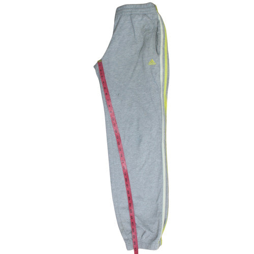 Adidas Boys Grey Jogger Sweatpants 15-16 Years Elastic Waist Side Stripe