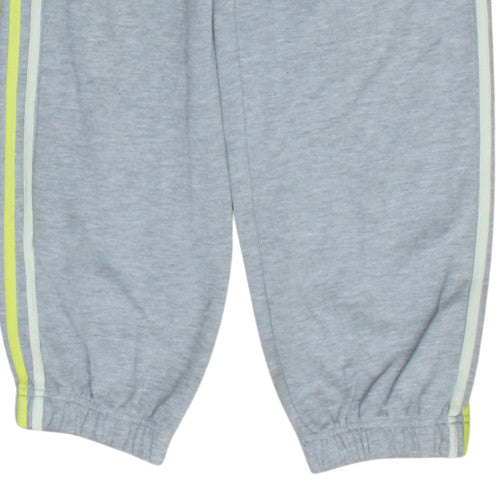 Adidas Boys Grey Jogger Sweatpants 15-16 Years Elastic Waist Side Stripe