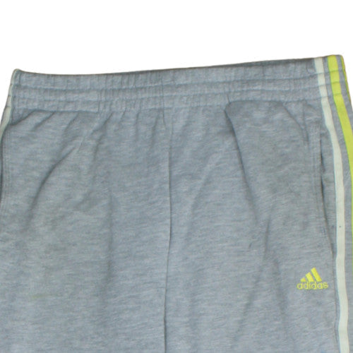 Adidas Boys Grey Jogger Sweatpants 15-16 Years Elastic Waist Side Stripe