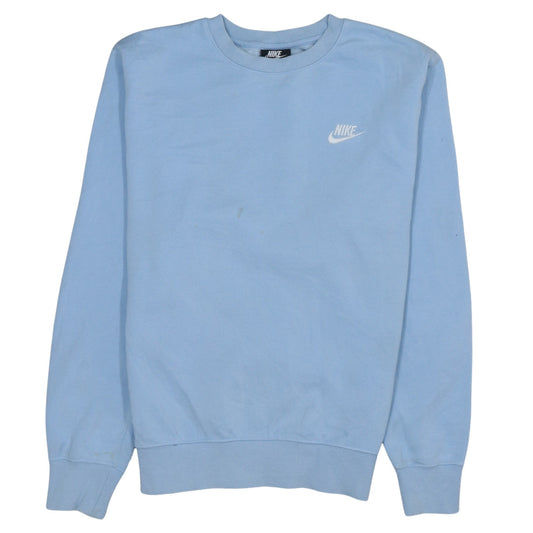 Nike Womens Blue XS Pullover Crew Neck Sweatshirt Cotton Blend