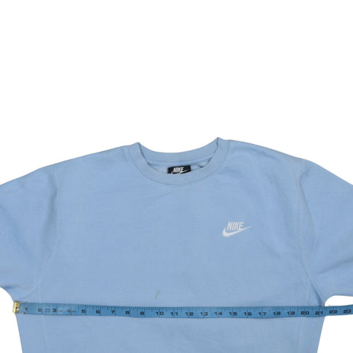 Nike Womens Blue XS Pullover Crew Neck Sweatshirt Cotton Blend