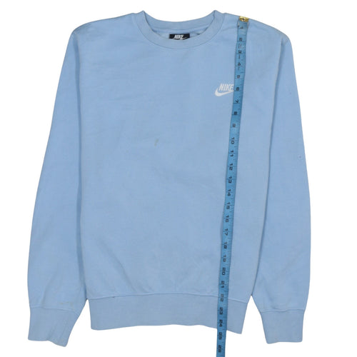 Nike Womens Blue XS Pullover Crew Neck Sweatshirt Cotton Blend