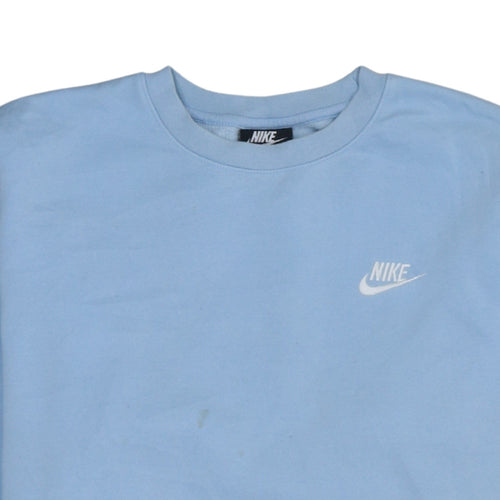 Nike Womens Blue XS Pullover Crew Neck Sweatshirt Cotton Blend