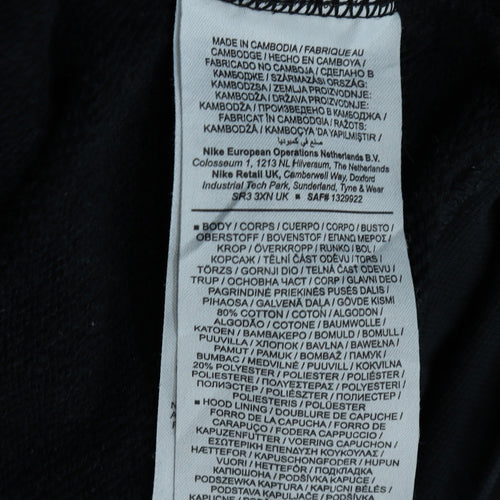Nike Womens Black Pullover Hoodie Small Hooded Sweatshirt