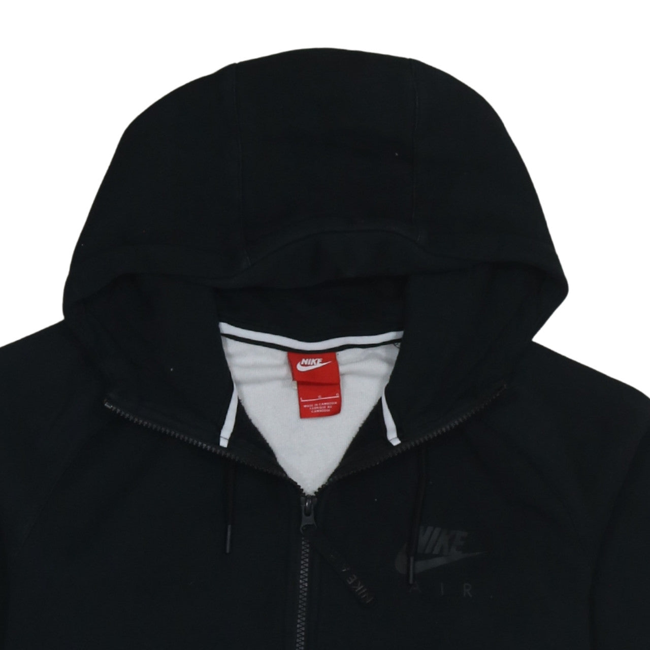 Nike Men's Black White 1/2 Zip Hoodie L Sports Fleece Sweatshirt
