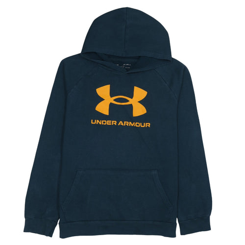 Under Armour Teens Blue XL Pullover Hoodie with Logo Print
