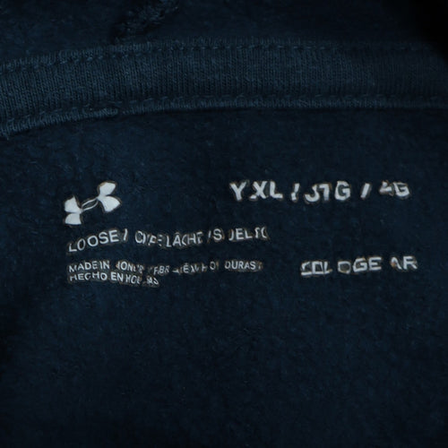 Under Armour Teens Blue XL Pullover Hoodie with Logo Print