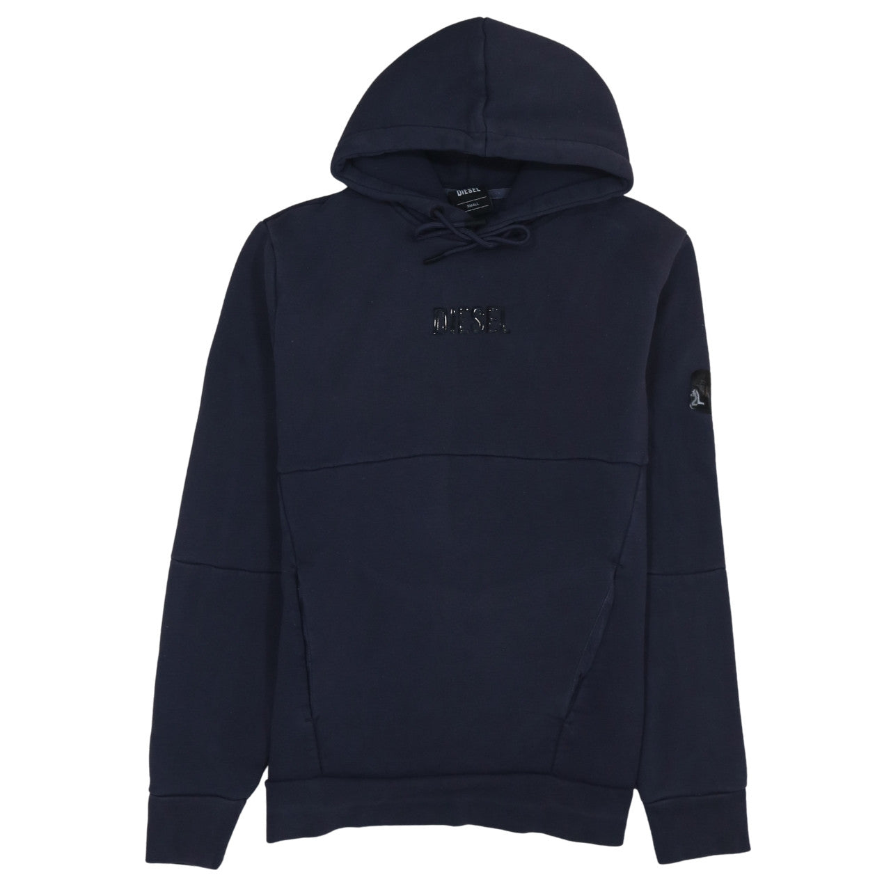 Diesel Women's Navy Blue Hoodie Small Pullover Cotton Blend