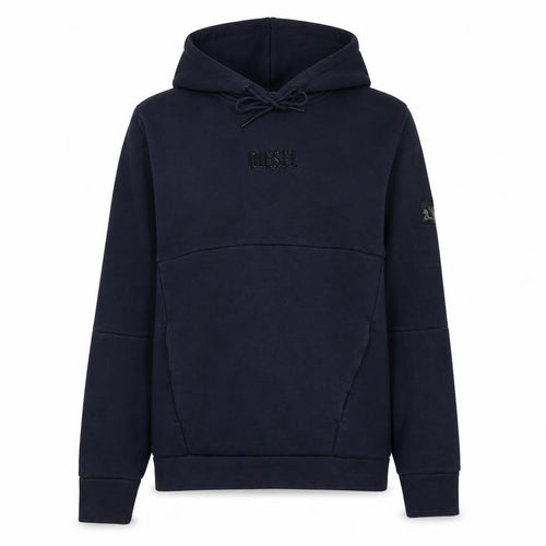 Diesel Women's Navy Blue Hoodie Small Pullover Cotton Blend