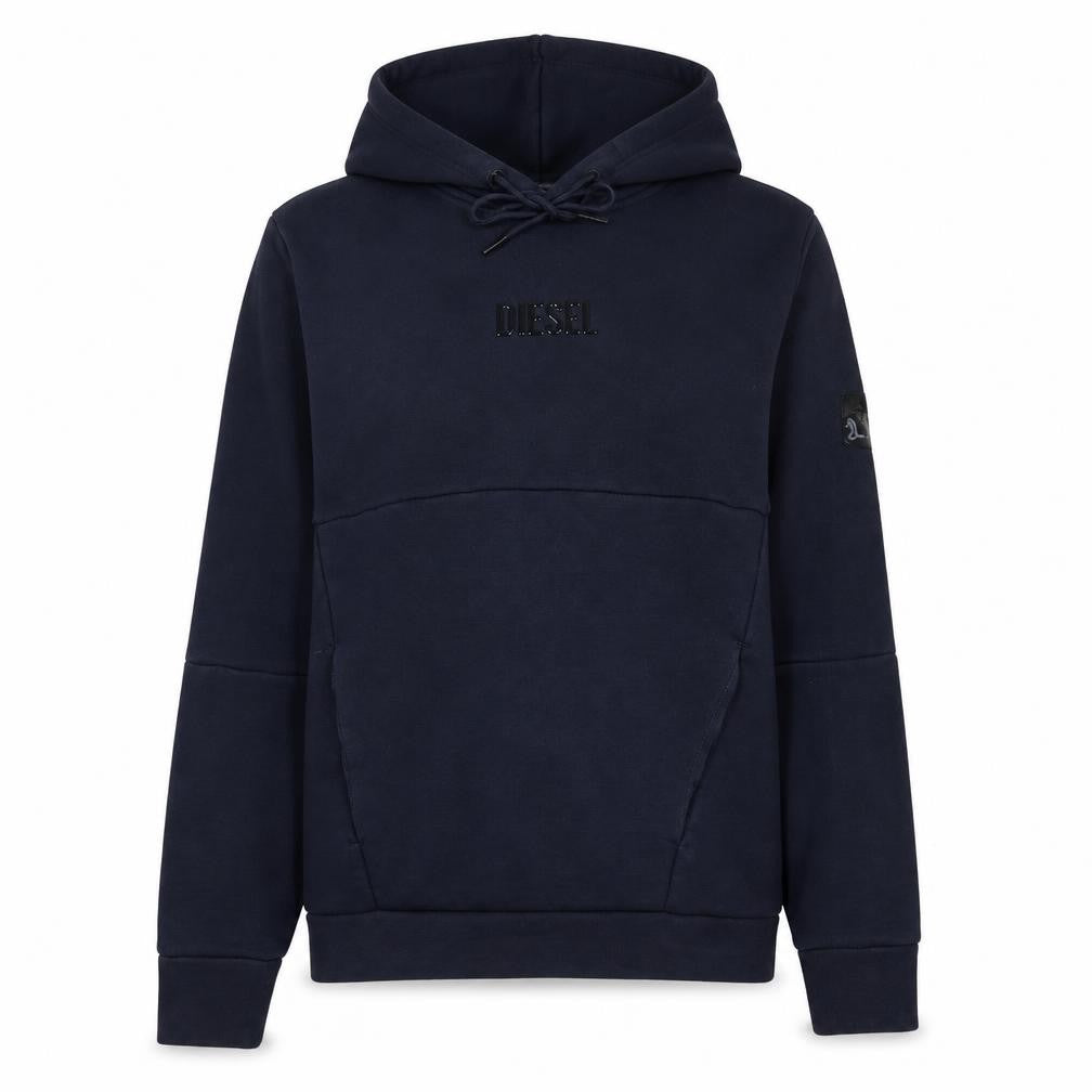 Diesel Women's Navy Blue Hoodie Small Pullover Cotton Blend