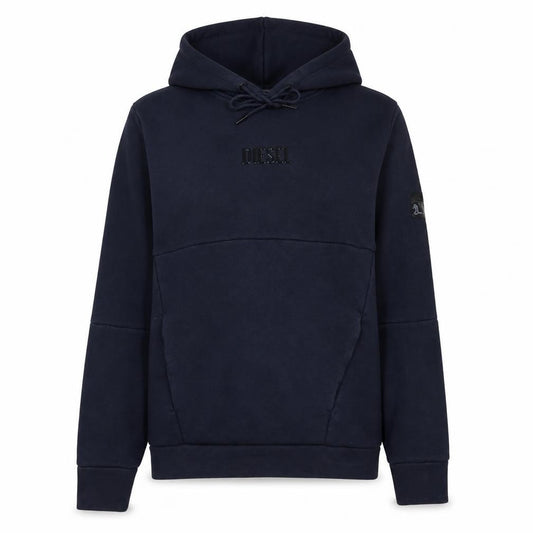Diesel Women's Navy Blue Hoodie Small Pullover Cotton Blend