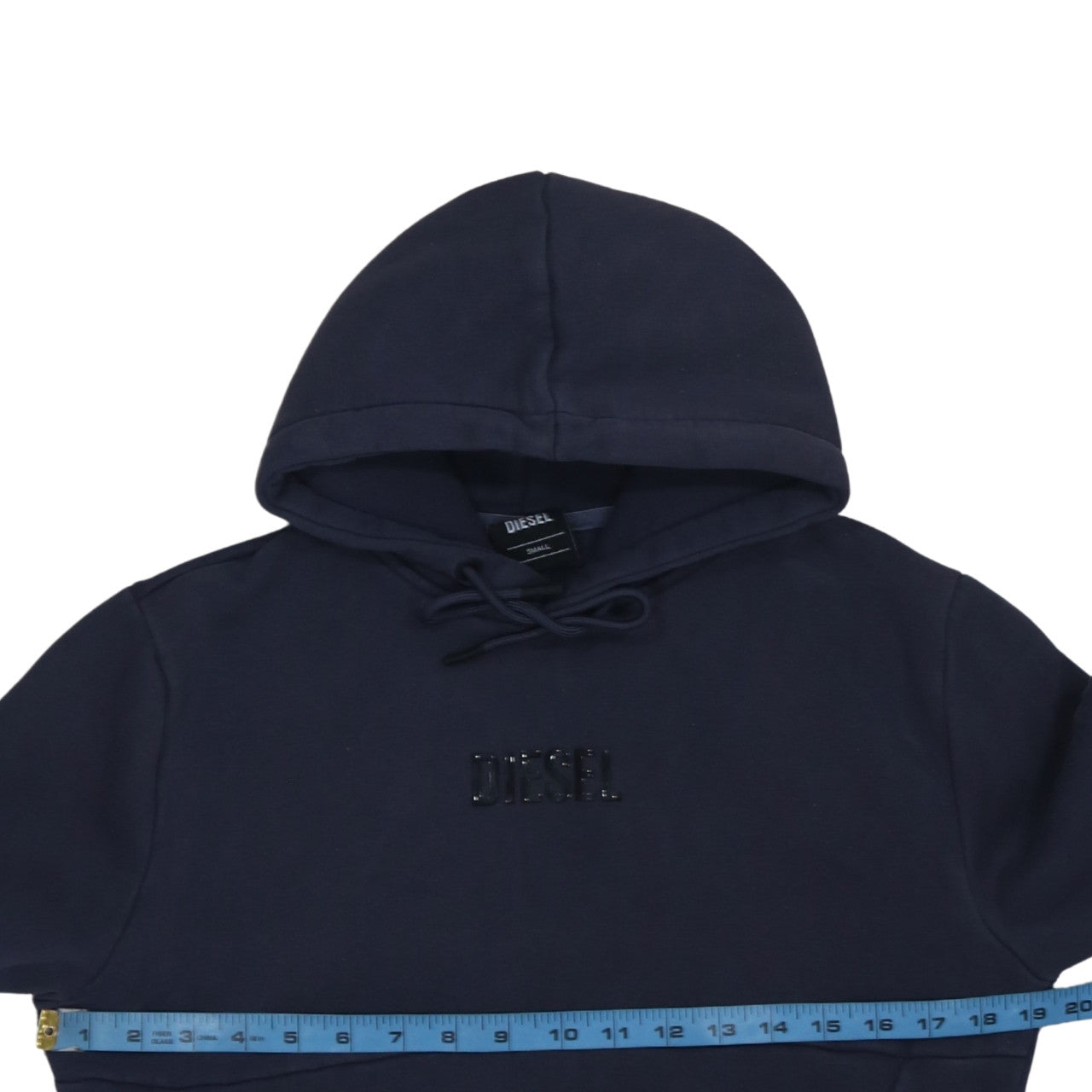 Diesel Women's Navy Blue Hoodie Small Pullover Cotton Blend