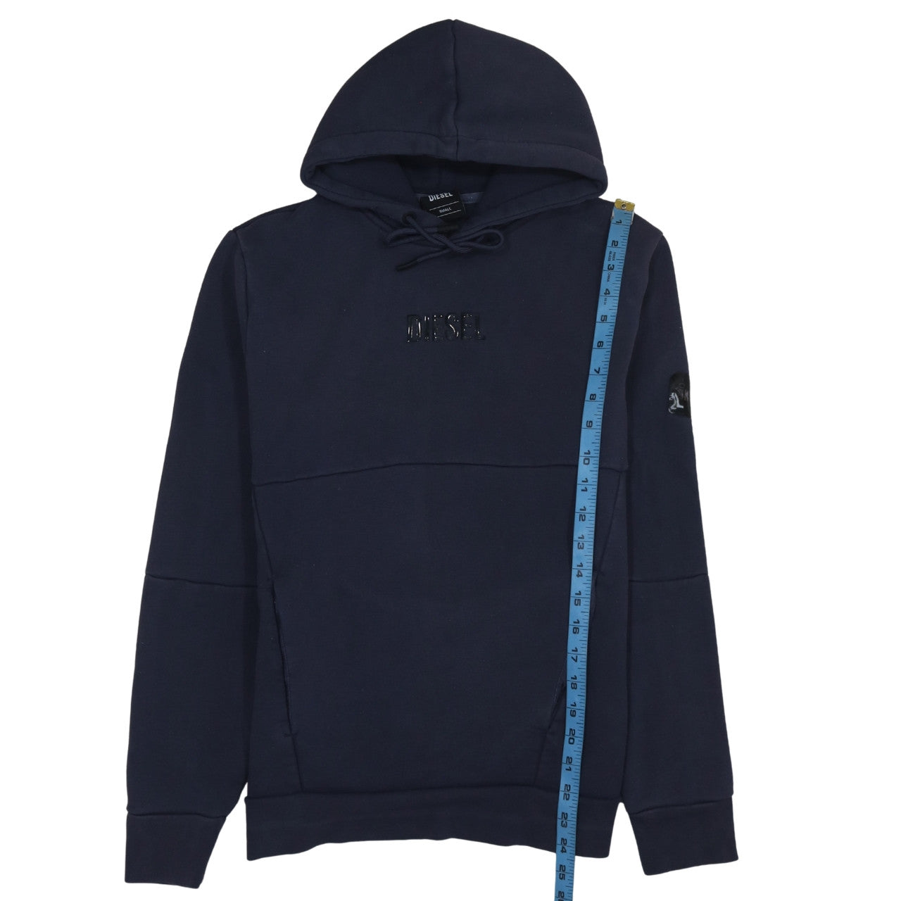 Diesel Women's Navy Blue Hoodie Small Pullover Cotton Blend