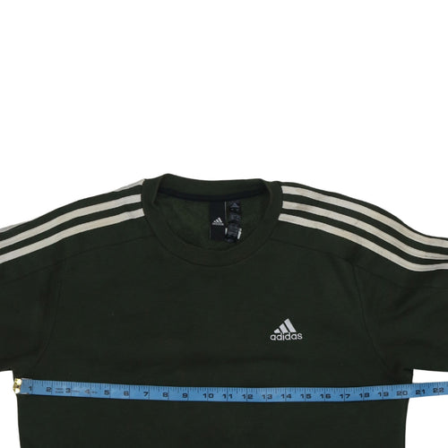 Adidas Mens Green Crew Neck Long Sleeve Sweatshirt Size S