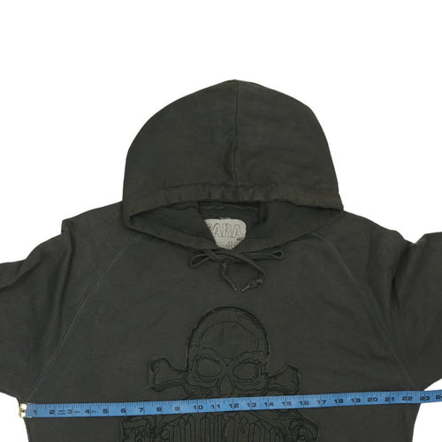 Zara Men’s Green Skull Graphic Pullover Hoodie XL