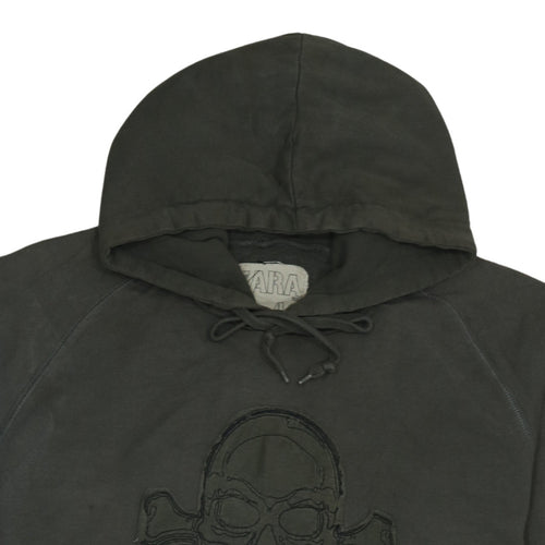 Zara Men’s Green Skull Graphic Pullover Hoodie XL