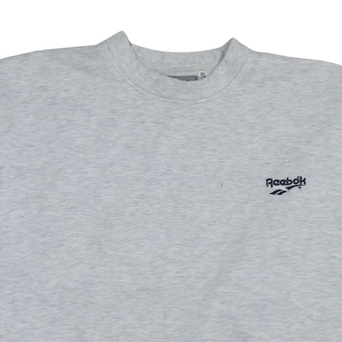Reebok Mens Grey XL Pullover Crew Neck Sweatshirt
