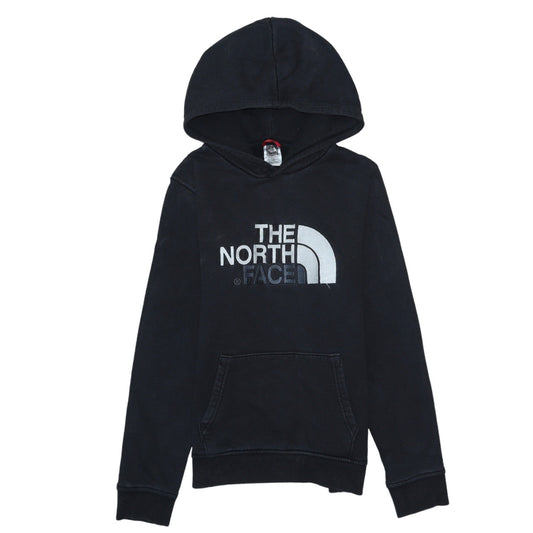 The North Face Boys Black Pullover Hoodie L Cotton Logo Sweatshirt
