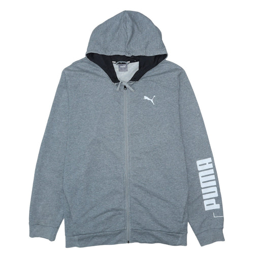 Puma Men’s Grey Full Zip Hoodie XL Sportswear Sweatshirt