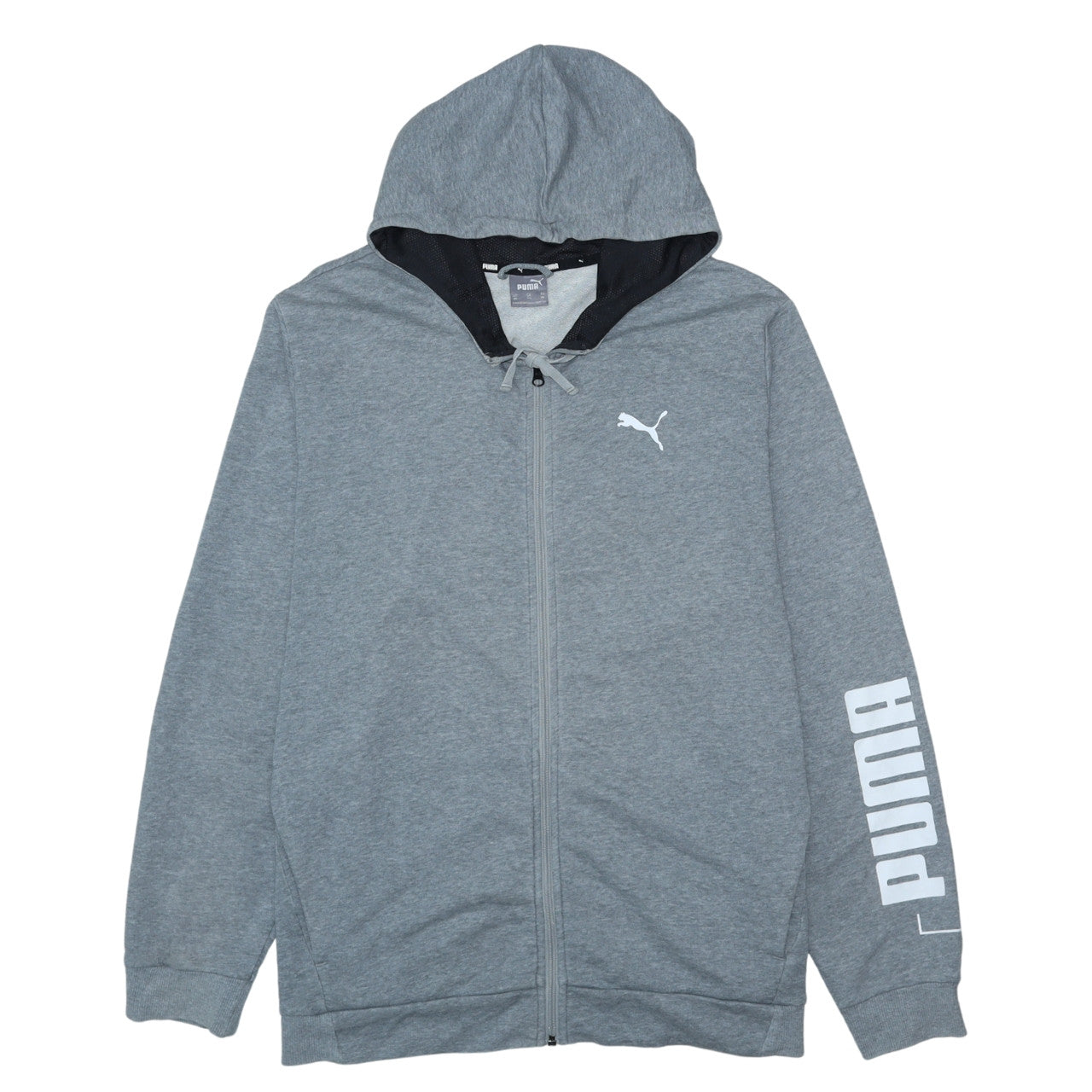 Puma Men’s Grey Full Zip Hoodie XL Sportswear Sweatshirt