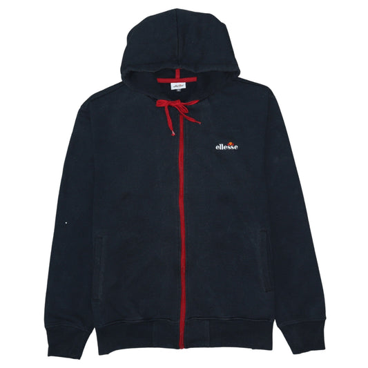 Ellesse Men's Black XL Full Zip Hoodie with Red Trim Sportswear