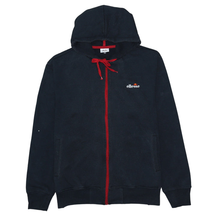 Ellesse Men's Black XL Full Zip Hoodie with Red Trim Sportswear