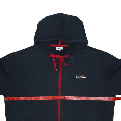 Ellesse Men's Black XL Full Zip Hoodie with Red Trim Sportswear
