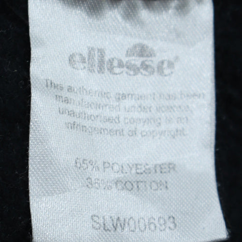 Ellesse Men's Black XL Full Zip Hoodie with Red Trim Sportswear