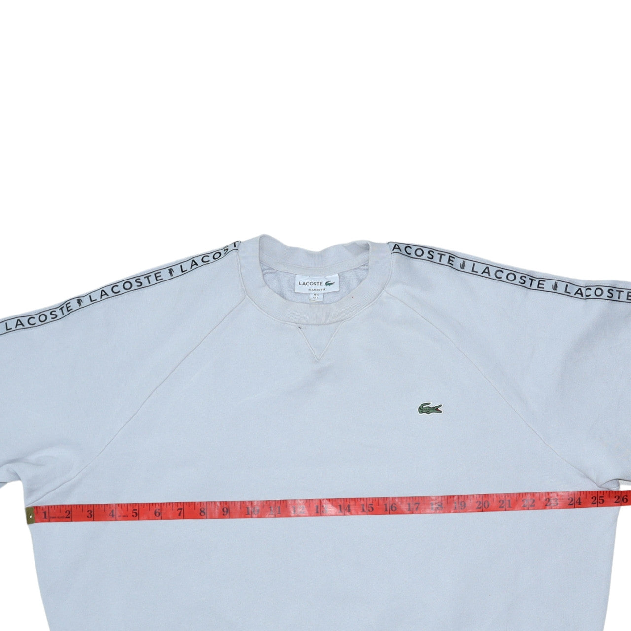 Lacoste Womens White Relaxed Fit Logo Sweatshirt Size L