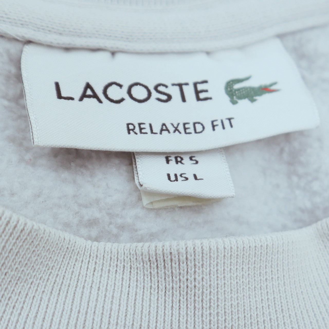 Lacoste Womens White Relaxed Fit Logo Sweatshirt Size L