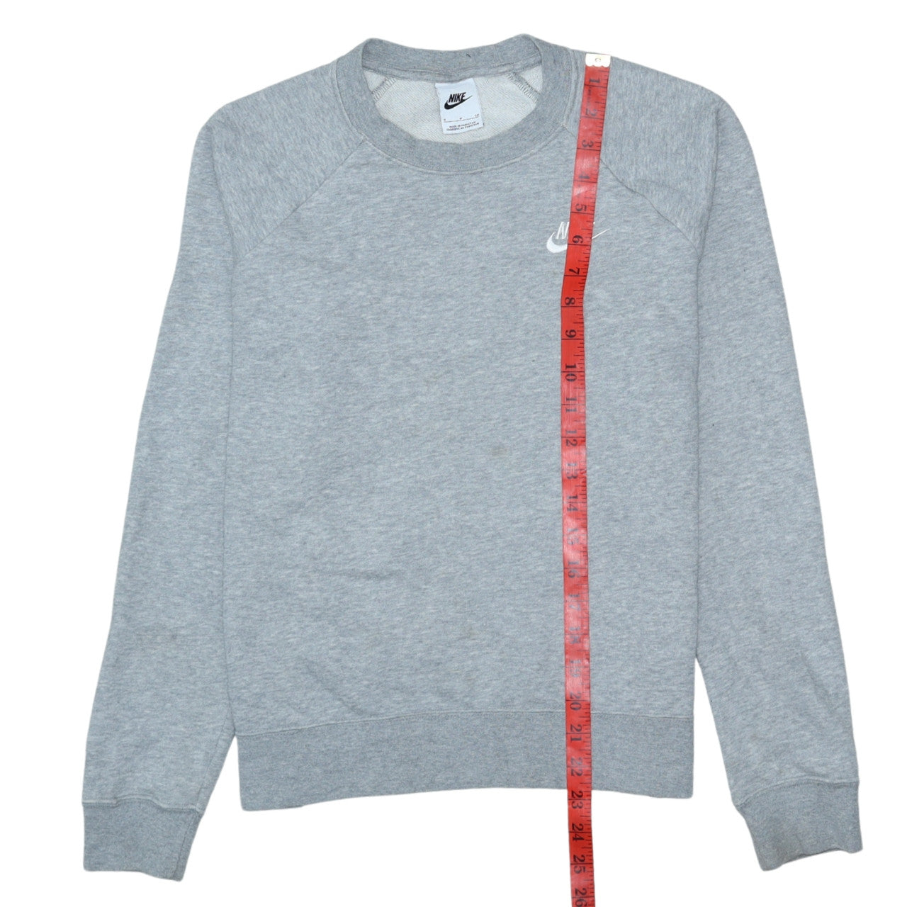 Nike Men's Grey Small Crew Neck Pullover Sweatshirt Regular Fit