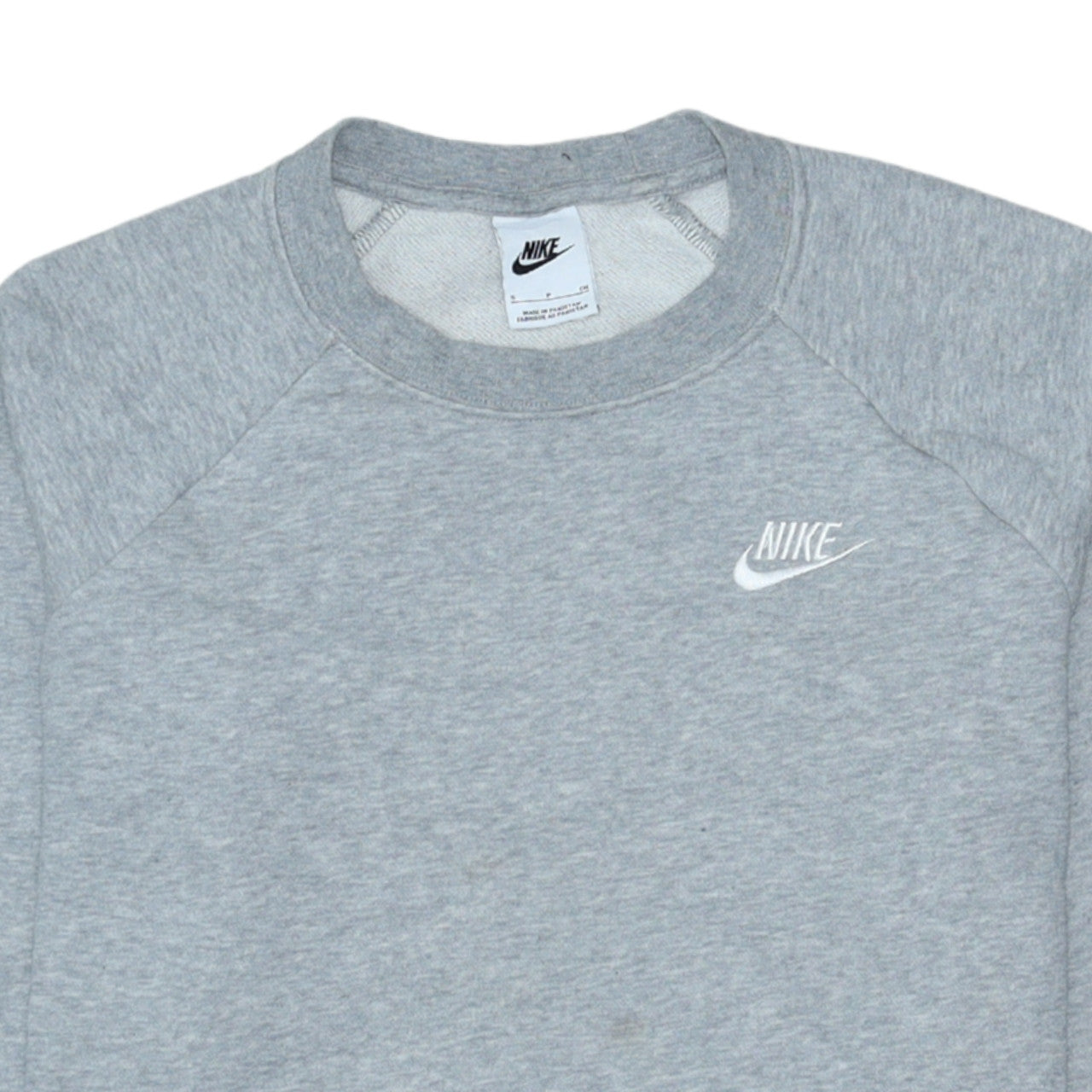 Nike Men's Grey Small Crew Neck Pullover Sweatshirt Regular Fit