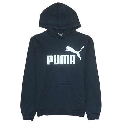 Puma Boys Black Pullover Hoodie 15-16 Years Classic Logo Fleece Sweatshirt