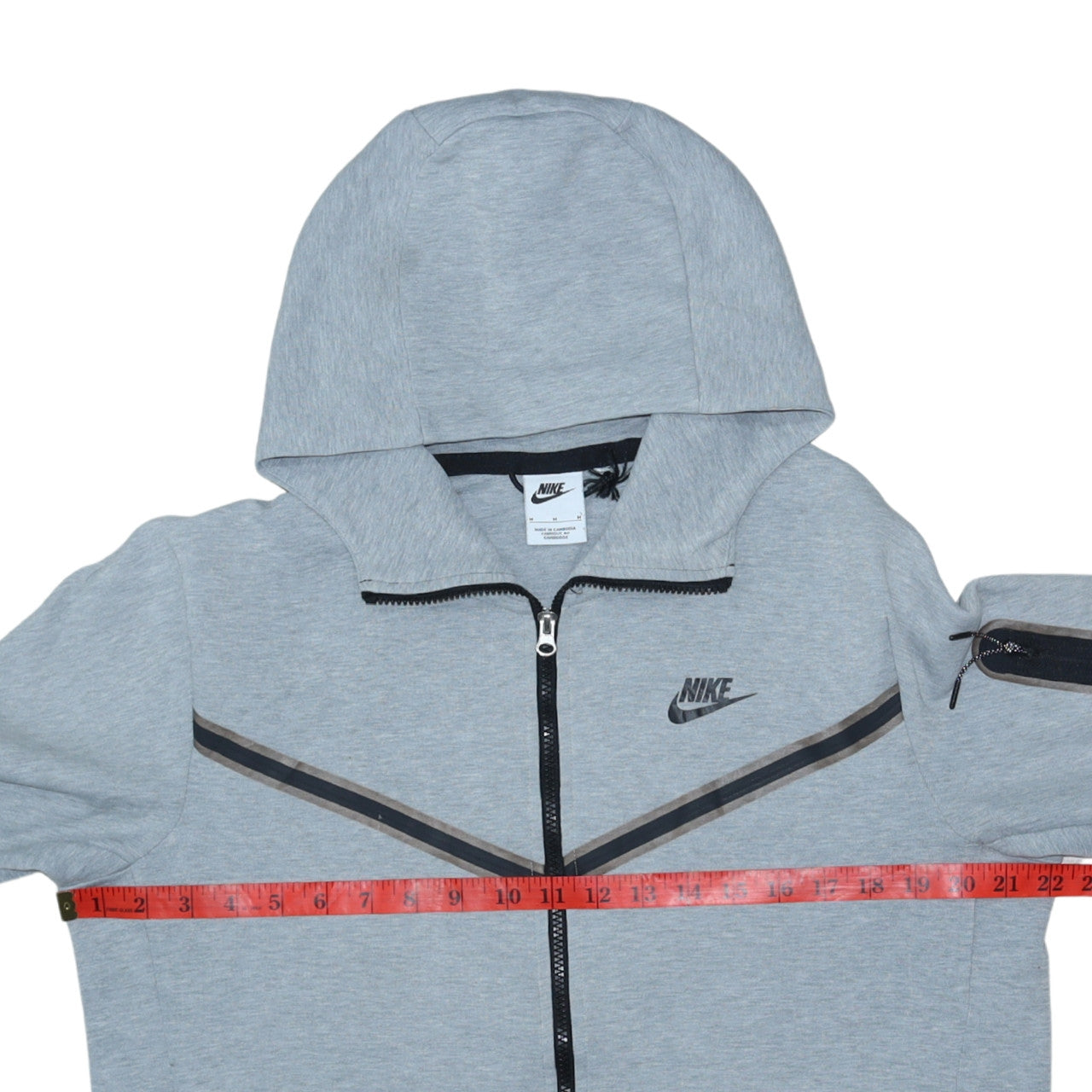 Nike Men's Grey Full Zip Hoodie M Regular Fit Sportswear