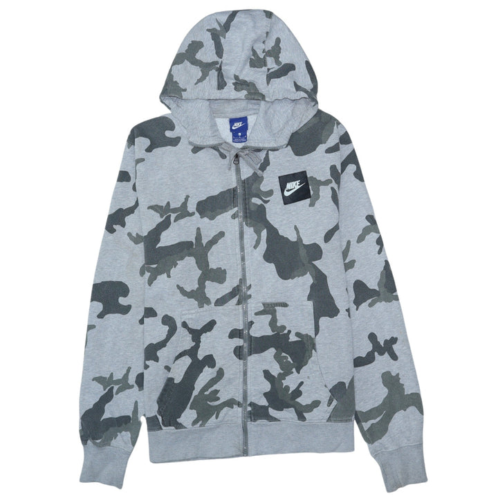 Nike Men's Grey Camouflage Full Zip Hoodie Size L Regular Fit