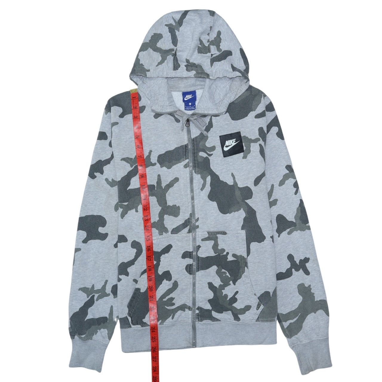 Nike Men's Grey Camouflage Full Zip Hoodie Size L Regular Fit