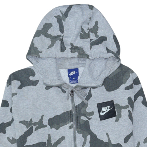 Nike Men's Grey Camouflage Full Zip Hoodie Size L Regular Fit