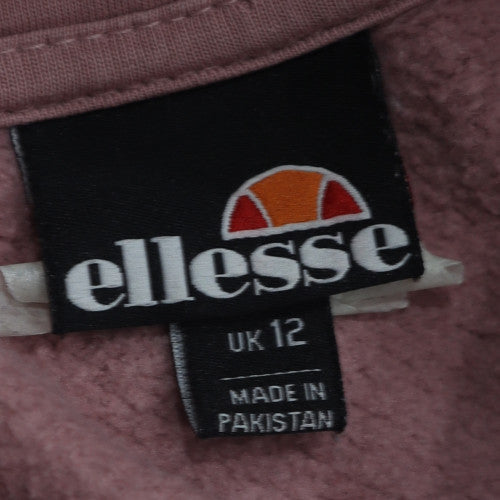 Ellesse Womens Pink Hoodie UK 12 Pullover Long Sleeve Hooded Sweatshirt