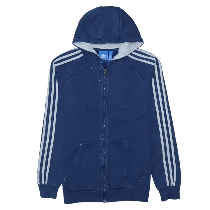 Adidas Men's Blue Full Zip Hoodie Size S Sports Fleece Jacket