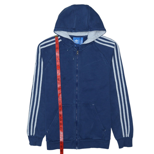 Adidas Men's Blue Full Zip Hoodie Size S Sports Fleece Jacket