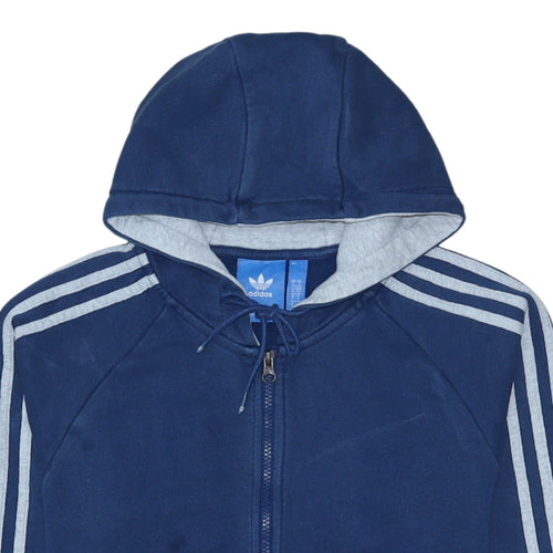 Adidas Men's Blue Full Zip Hoodie Size S Sports Fleece Jacket